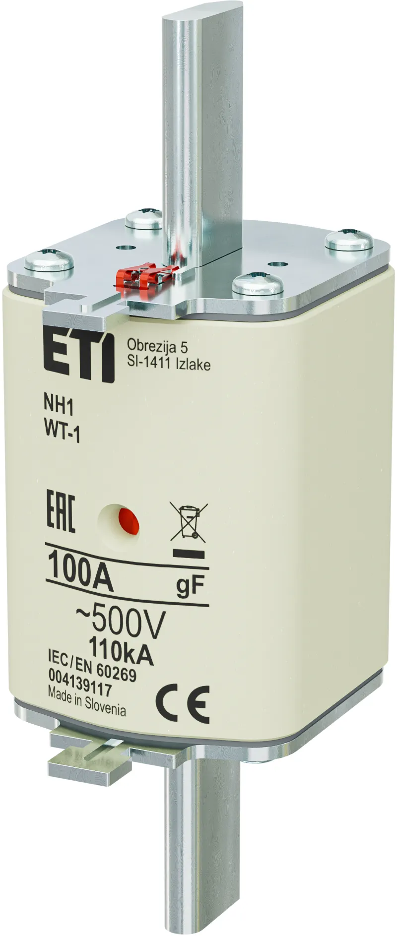 Sicherungseinsatz NH1/WT-1 gF 100A/500V 004139117