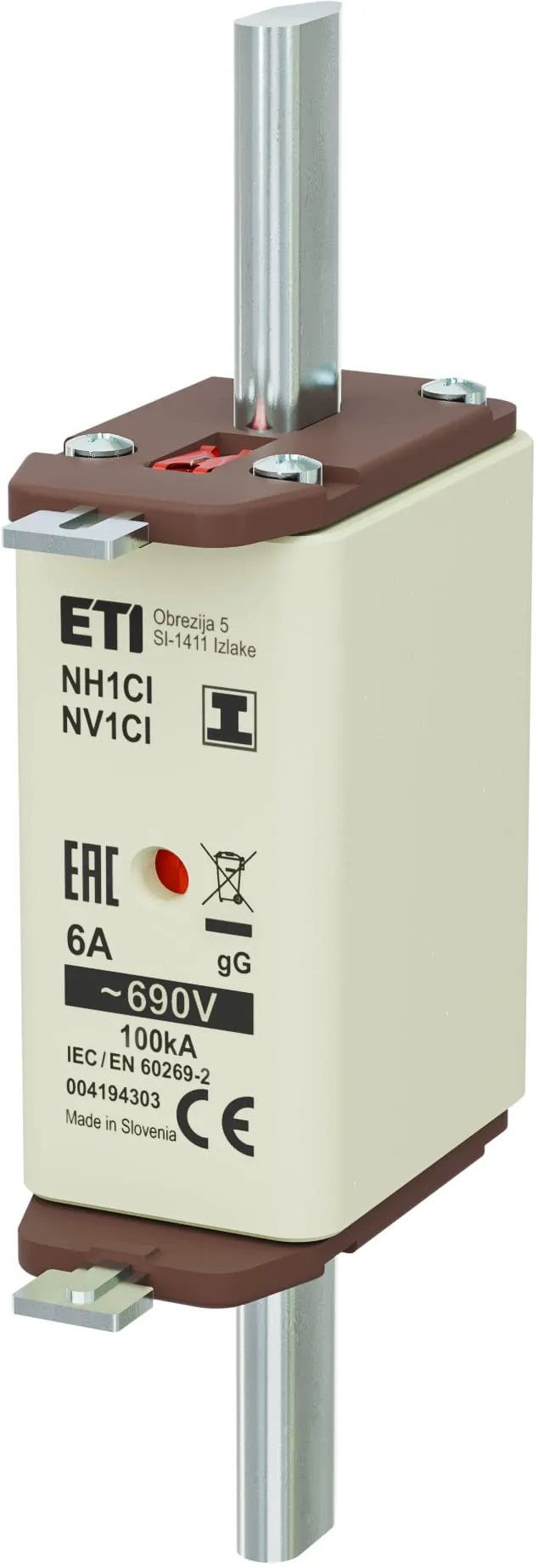 Sicherungseinsatz NH1C/I gG 6A/690V 004194303