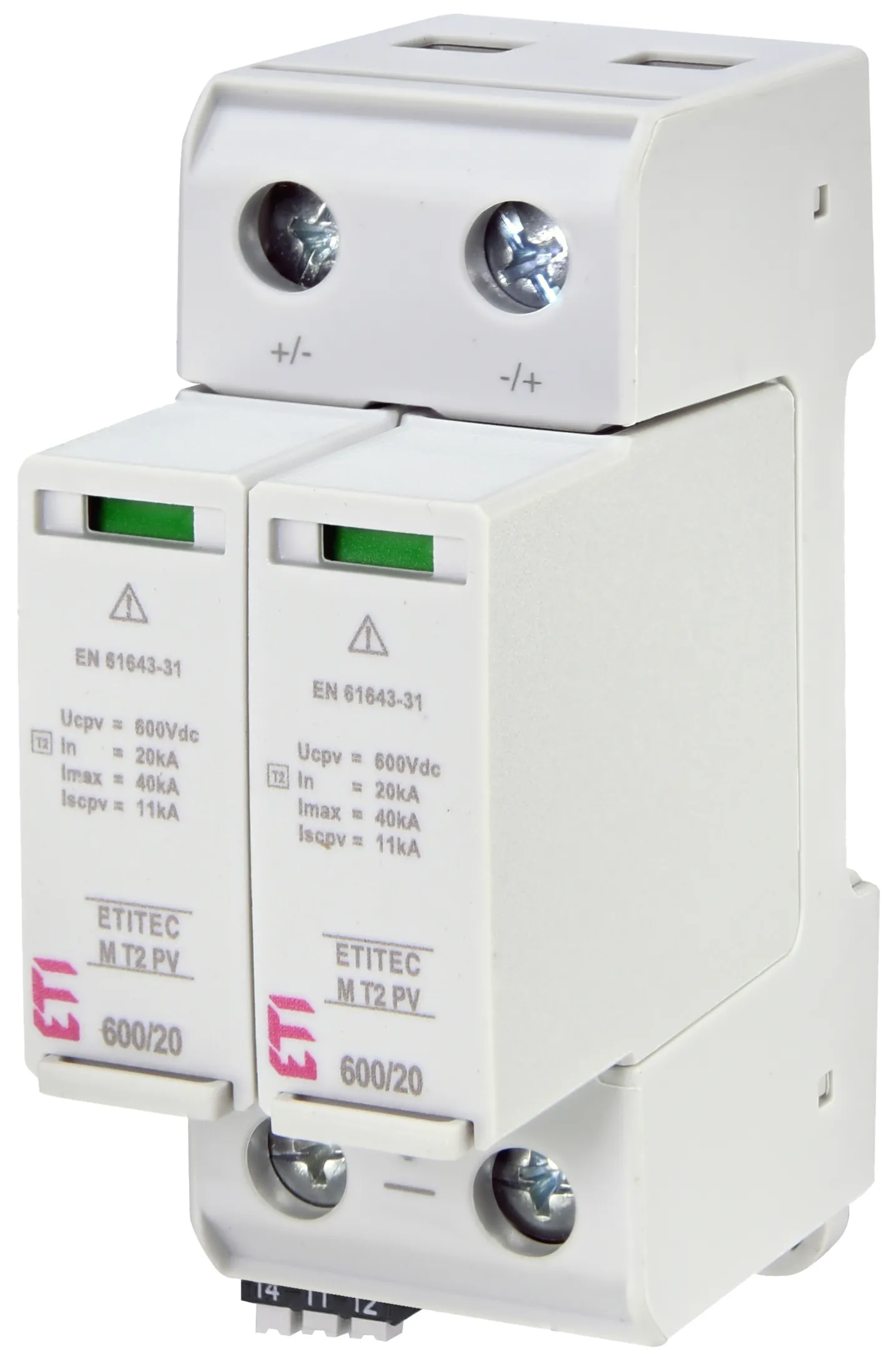 Überspannungsableiter ETITEC M T2 PV 600/20 RC 002440621