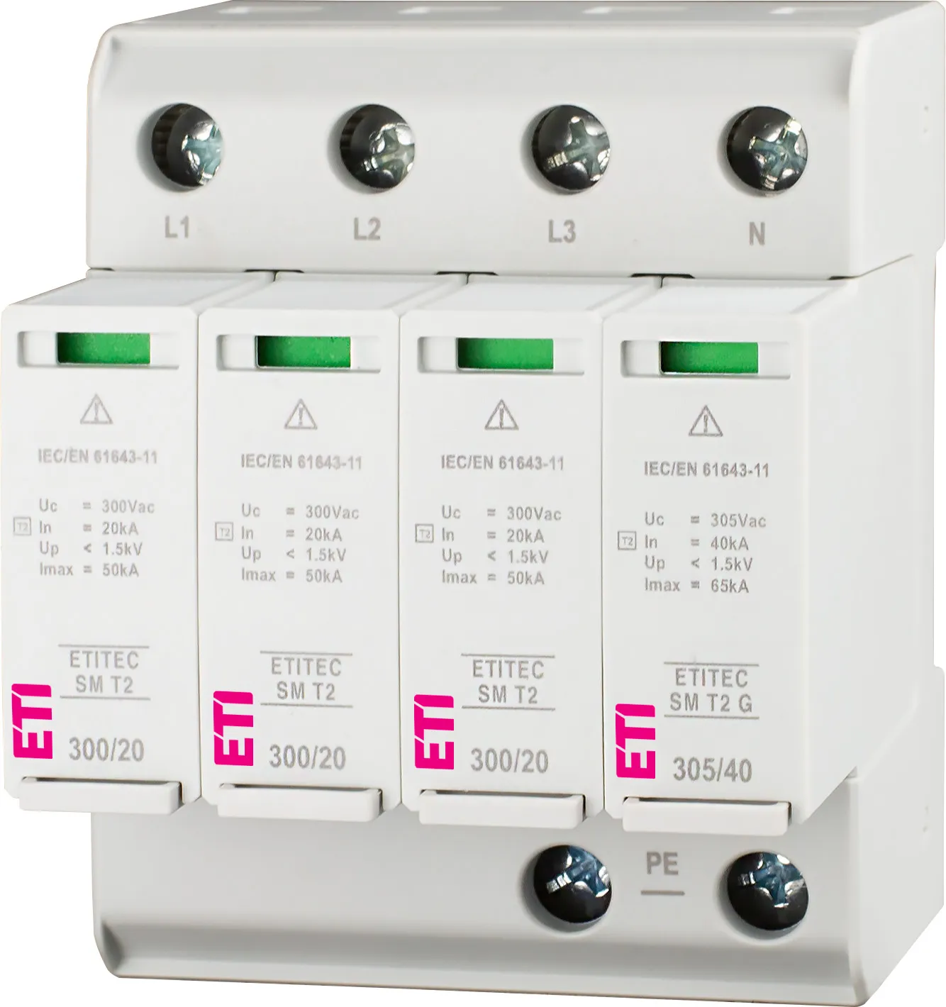 Überspannungsableiter ETITEC SM T2 300/20 3+1 002440754