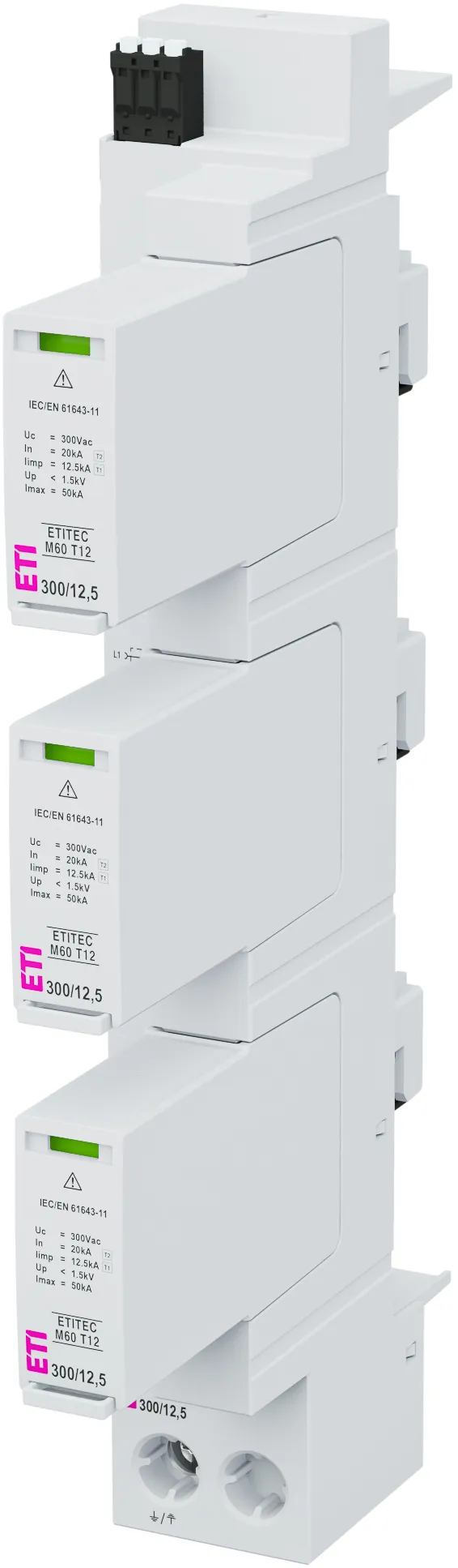 Überspannungsableiter ETITEC M60 T12 300/12,5 3+0 RC 002440851