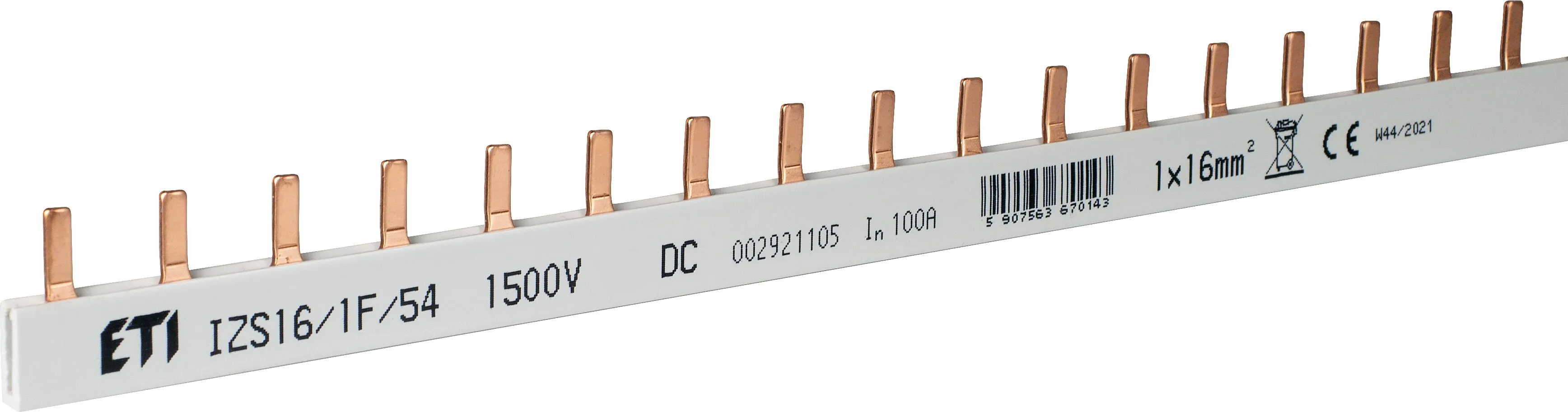 Isolierte Sammelschiene IZS16/1F/54 1500V DC 002921105