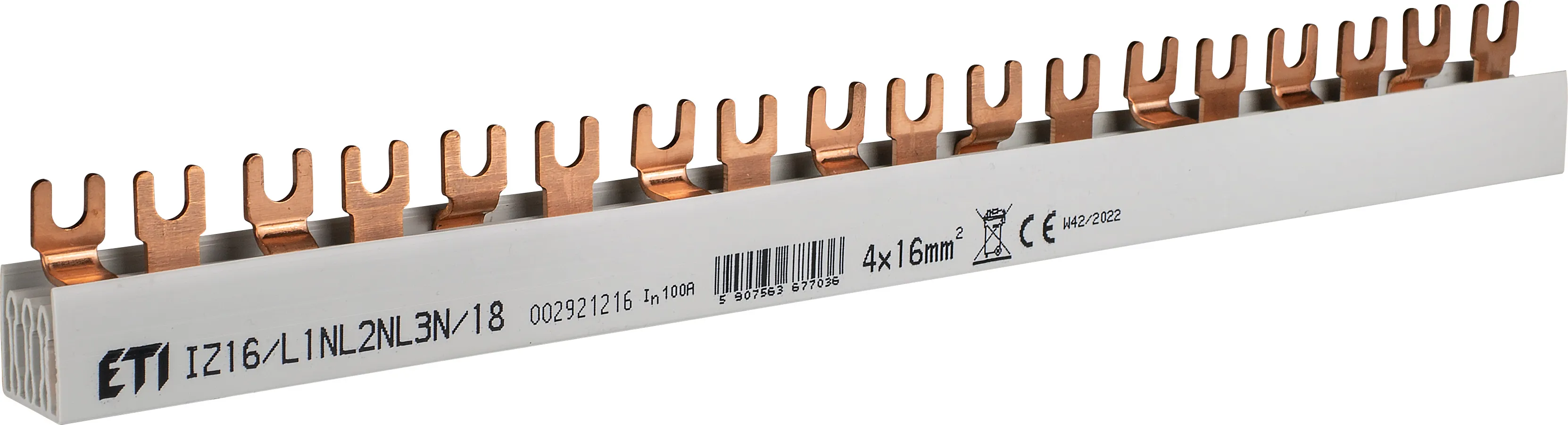 Isolierte Sammelschiene IZ16/L1NL2NL3N/18 002921216
