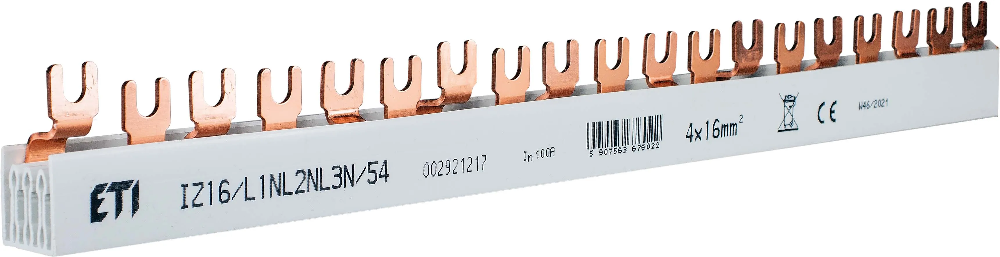 Isolierte Sammelschiene IZ16/L1NL2NL3N/54 002921217