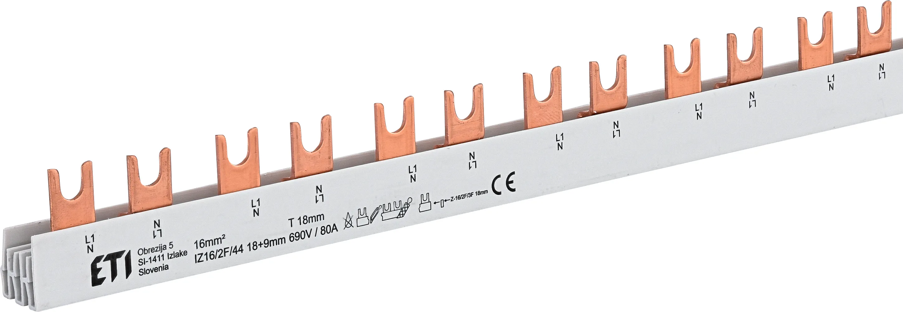 Kupferschiene IZ16/2F/44 18+9mm 002921233