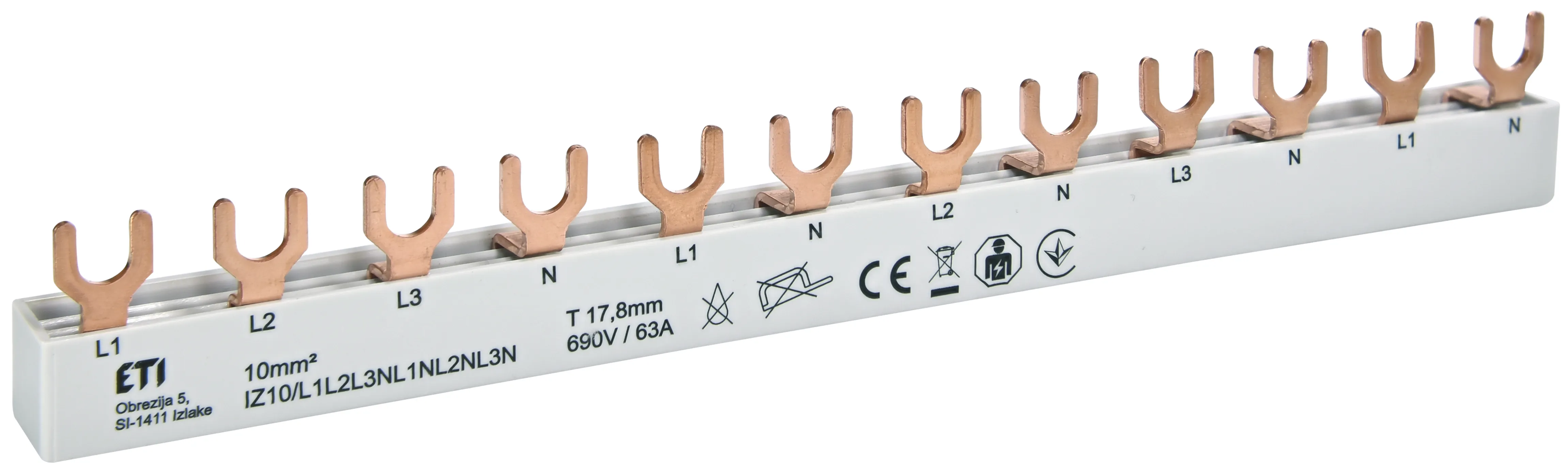 Kupferschiene IZ10/L1L2L3NL1NL2NL3N 002921275
