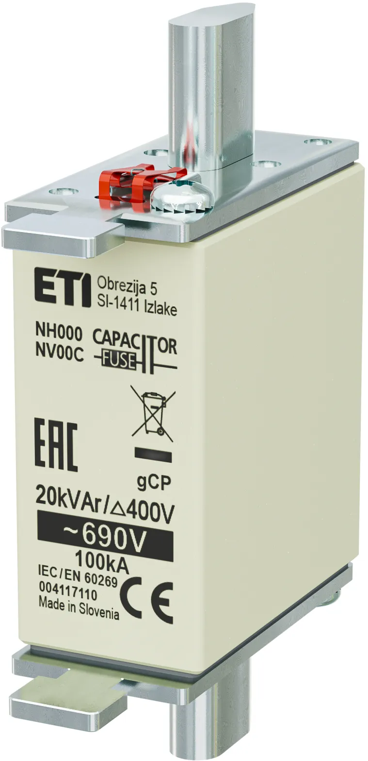 Sicherungseinsatz NH000 gCP 20kVAr/690V 004117110