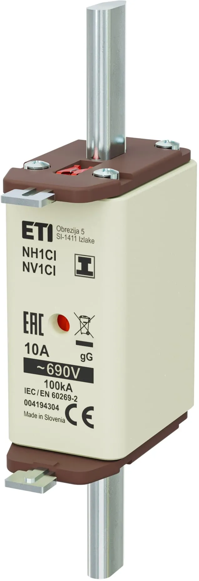 Sicherungseinsatz NH1C/I gG 10A/690V 004194304