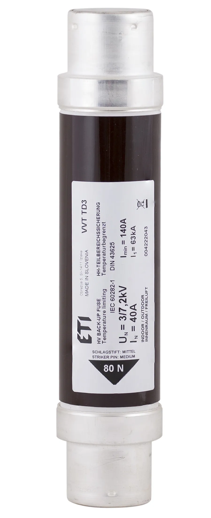 Sicherungseinsatz VVC3 7,2kV/160A 004220019