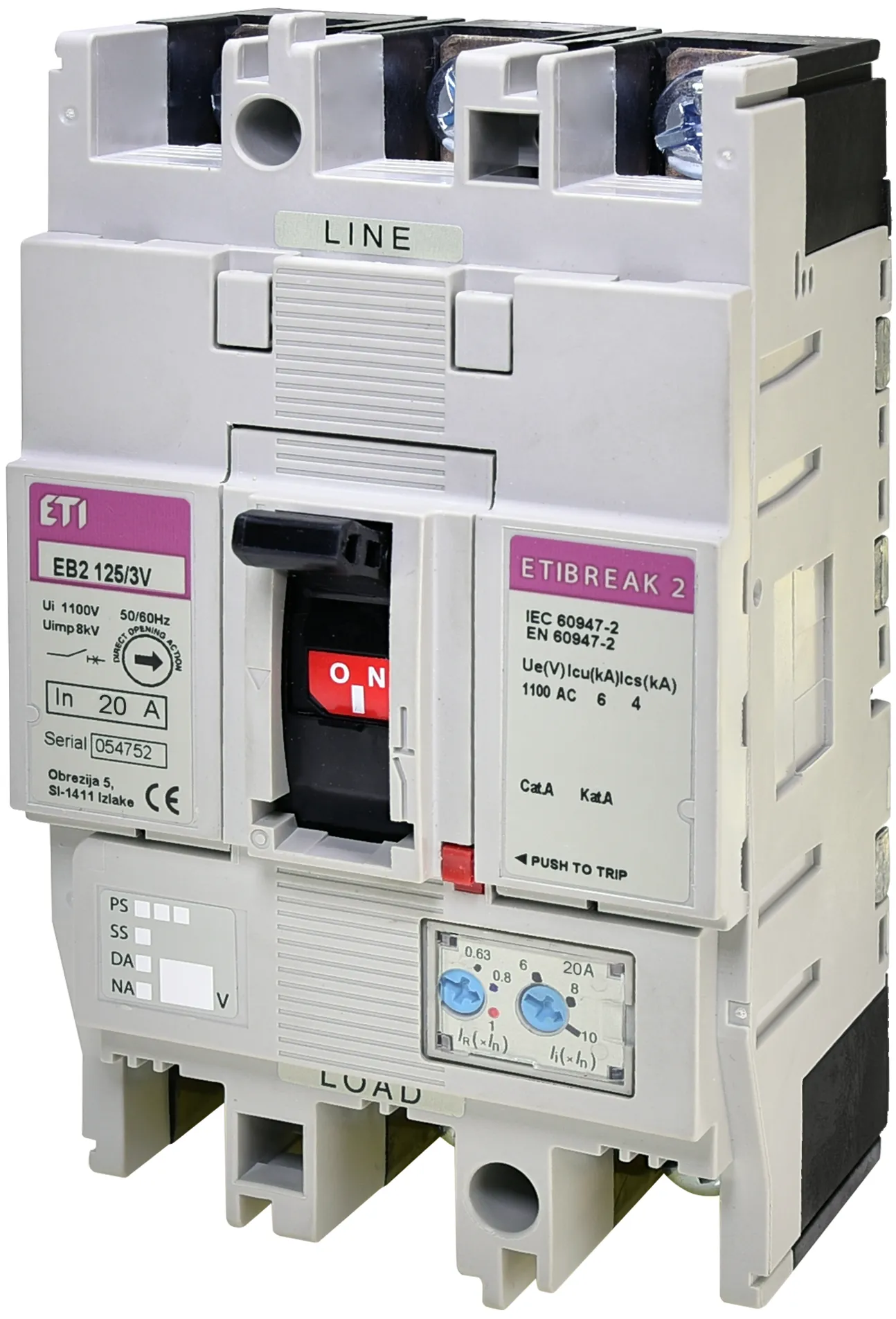 Leistungsschalter EB2 125/3V 20A 3p 1100V 004671371