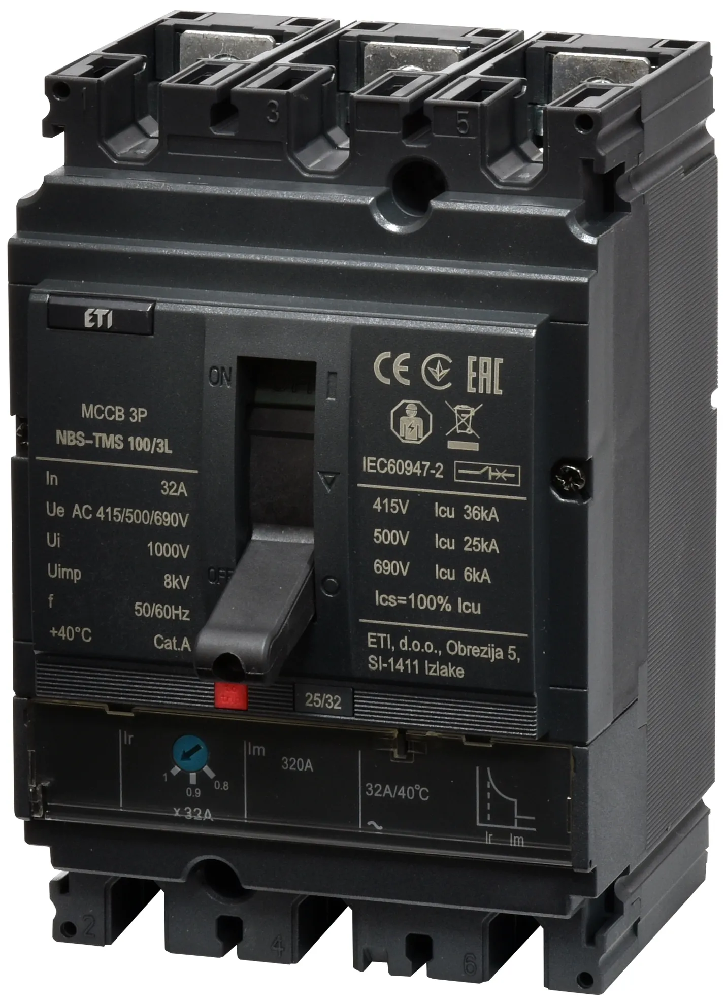 Leistungsschalter NBS-TMS 100/3L  32A 3P 004673002