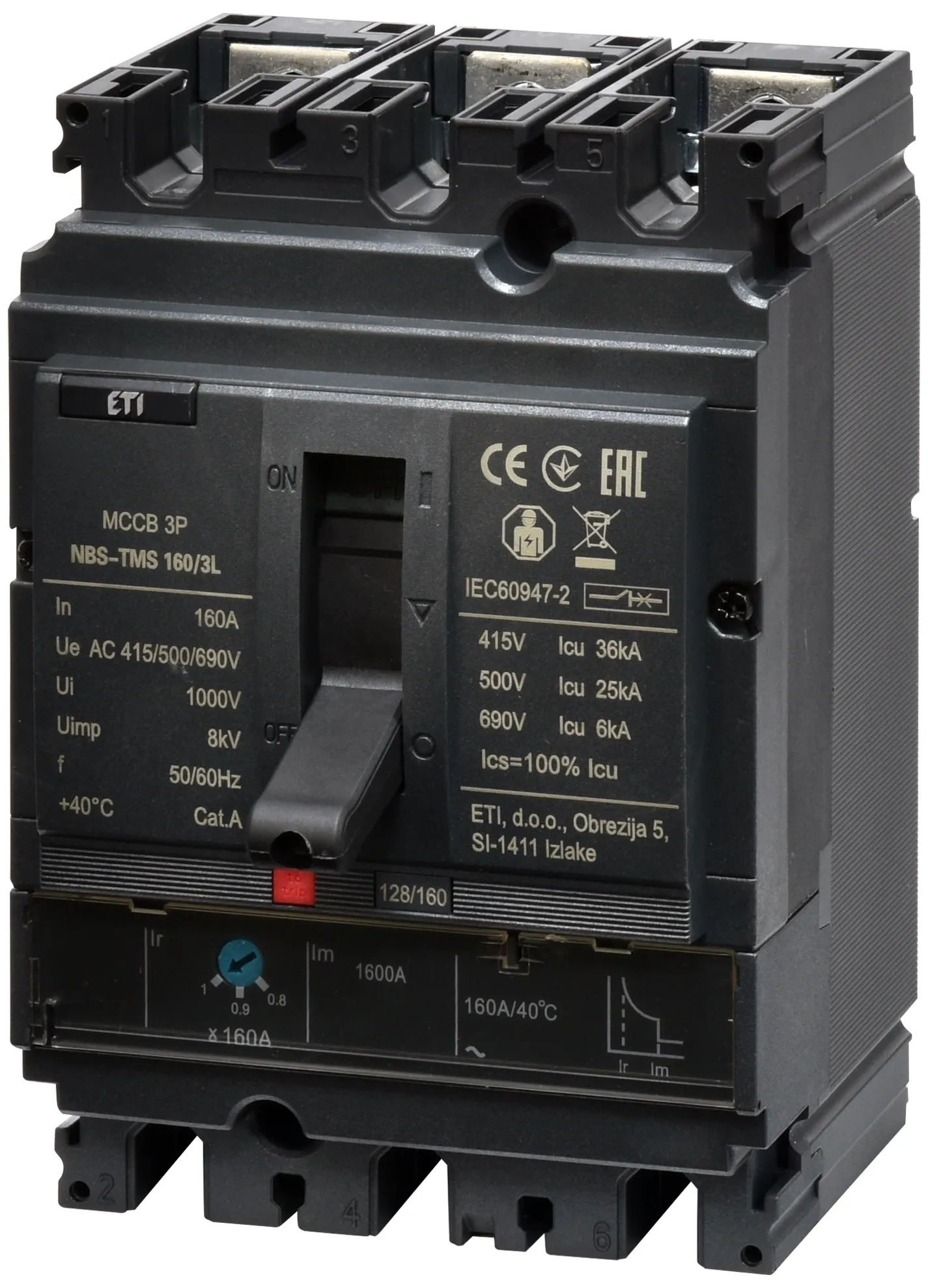 Leistungsschalter NBS-TMS 160/3L 160A 3P 004673009