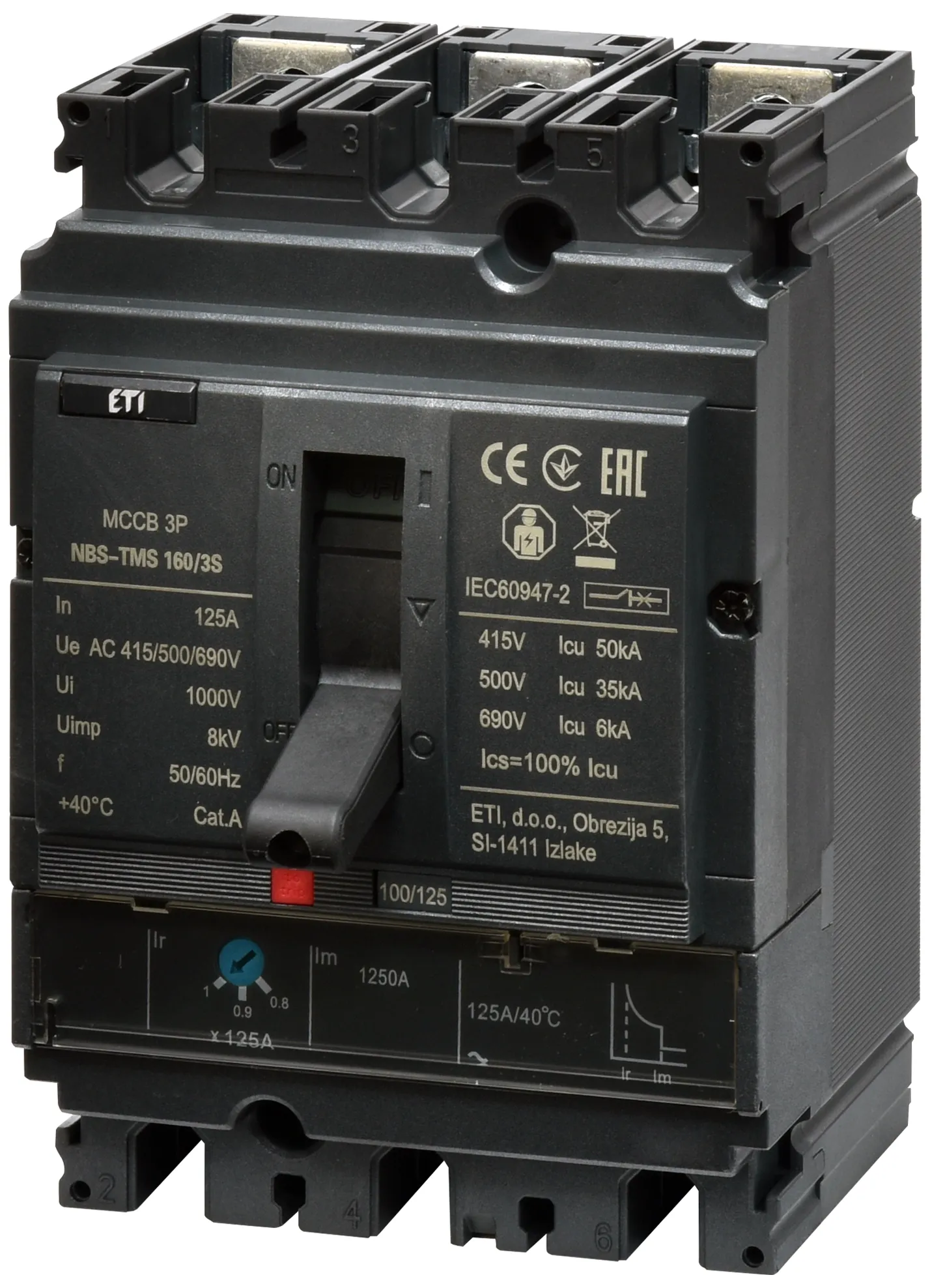 Leistungsschalter NBS-TMS 160/3S 125A 3P 004673028